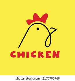 Chicken modern simple Logo icon design. Vector graphic design template element. Graphic Symbol for Corporate Business Identity. vector eps 10