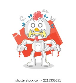 the chicken monster vector. cartoon character