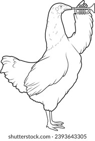 Chicken Musician Trumpet Music Animal Vector Graphic Art Illustration