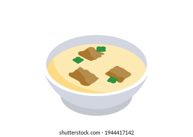 Chicken or Mutton Soup Vector illustration isolated on white background