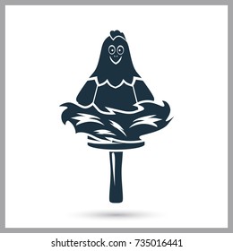 Chicken in the nest simple icon for web and mobile design