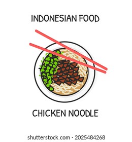 chicken noodle icon outline color