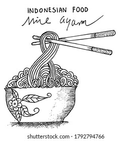 chicken noodle, indonesian food, doodle