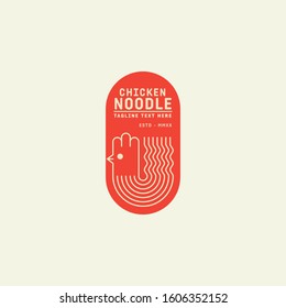 Chicken Noodle logo, Rooster mascot, fried chicken restaurant, chicken farm and egg vector illustration.
