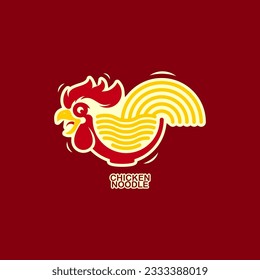 Chicken noodle logo vector art illustration design for free