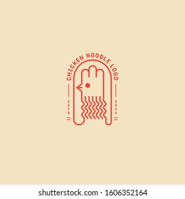 Chicken noondle logo, Rooster mascot, fried chicken restaurant, chicken farm and egg vector illustration.
