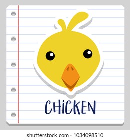 Chicken Notebook School Vector Art Children Illustration