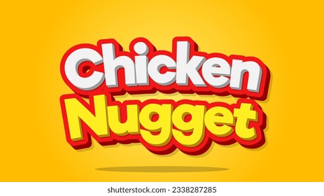 Chicken Nugget 3D Typography Headline Text