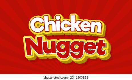 Chicken Nugget 3D Vector Text