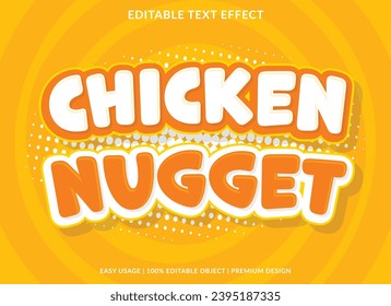 chicken nugget editable text effect template use for business logo and brand