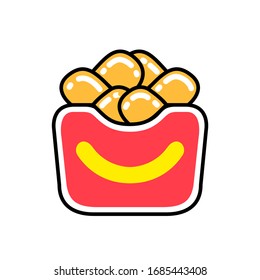 Chicken nugget icon. Graphic element illustration with different style on white background.