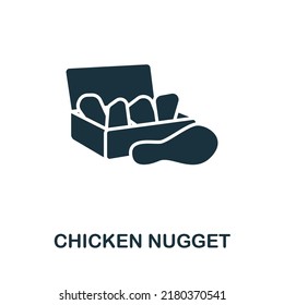 Chicken Nugget Symbol. Einfarbige, einfache Linie Fastfood-Symbol für Vorlagen, Webdesign und Infografiken