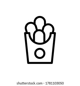 chicken nugget icon vector illustration outline style. food icon set.