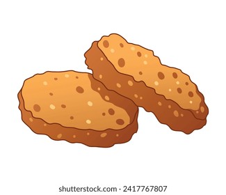 Chicken Nugget Fleisch Western Food Vektorgrafik Illustration