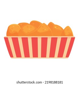 Chicken Nugget Plate Icon Cartoon Vector. Fast Food. Hand Box