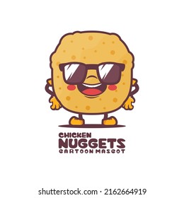 chicken nuggets cartoon mascot. food vector illustration. isolated on a white background