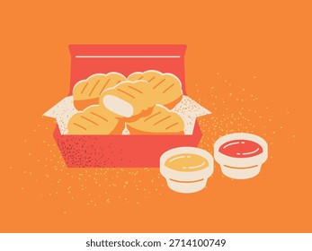 Nuggets de frango e molho de mergulho