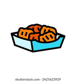 chicken nuggets fast food color icon vector. chicken nuggets fast food sign. isolated symbol illustration