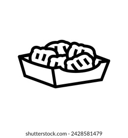 chicken nuggets fast food line icon vector. chicken nuggets fast food sign. isolated contour symbol black illustration