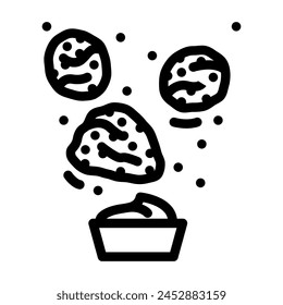 chicken nuggets fast food line icon vector. chicken nuggets fast food sign. isolated contour symbol black illustration