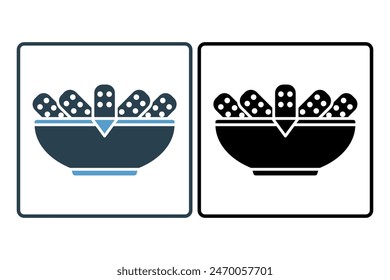 Chicken nuggets icon. icon related to fast food. suitable for web site, app, user interfaces, printable etc. solid icon style. simple vector design editable