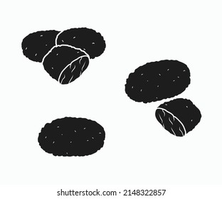 Chicken Nuggets Icon Vector. silhouette Chicken Nuggets Vector Icon Template.
