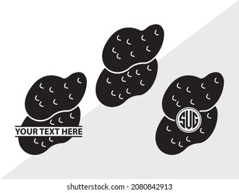 Chicken Nuggets Monogram Printable Vector Illustration