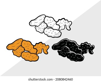 Chicken Nuggets Printable Vector Illustration