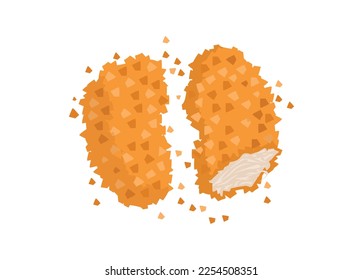 Chicken nuggets. Simple flat illustration.