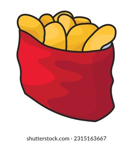 Chicken nuggets vector icon.Color vector icon isolated on white background chicken nuggets.