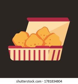 Ilustración vectorial de pepitas de pollo en estilo plano, ilustración vectorial en estilo plano 