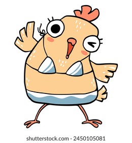 Chicken on the beach, summer beach cut file, chicken, cute clipart,eps,