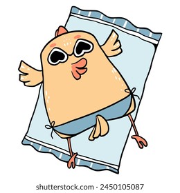 Chicken on the beach, summer beach cut file, chicken, cute clipart,eps,