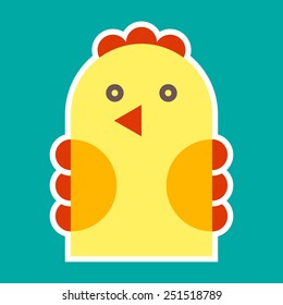 Chicken on blue background 