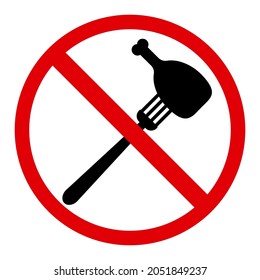 Chicken on a fork, red prohibiting fast food sign on white background, vector illustration