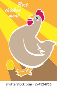 chicken on an orange background.