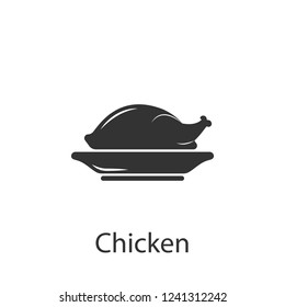 Chicken on the plate icon. Element of drink and food icon for mobile concept and web apps. Detailed Chicken on the plate icon can be used for web and mobile