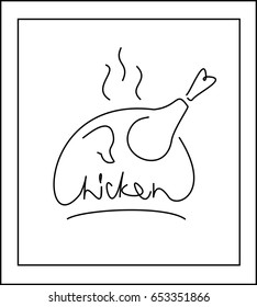 chicken on a platter stylized