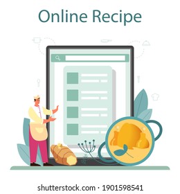 Chicken online service or platform. Tasty meal and ready dish. Homemade dinner or lunch in the plate. Online recipe. Flat illustration