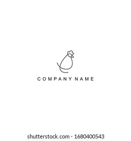 chicken outline creative logo design