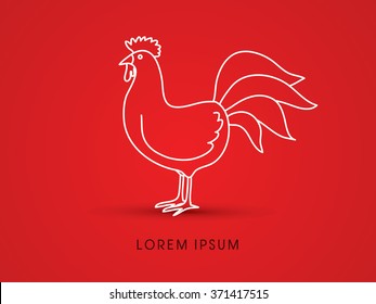 Chicken outline graphic vector