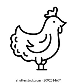 Chicken Outline Icon Animal Vector Stock Vector (Royalty Free ...