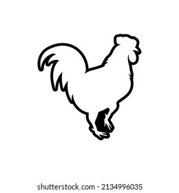 Chicken outline icon design template vector isolated