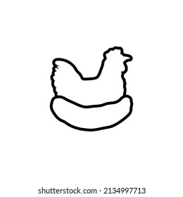 Chicken outline icon design template vector isolated