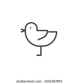 Chicken outline icon. linear style sign for mobile concept and web design. Chick simple line vector icon. Symbol, logo illustration. Pixel perfect vector graphics