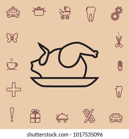 Chicken outline icon, vector design element