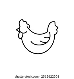 chicken outline icon vector design good for web or mobile app