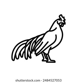Chicken Outline Icon, Vector illustration