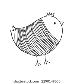 Chicken outline illustration vector image. 
Hand drawn chicken sketch image artwork. 
Simple original logo of chicken.