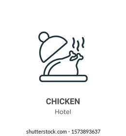 Chicken outline vector icon. Thin line black chicken icon, flat vector simple element illustration from editable restaurant concept isolated on white background